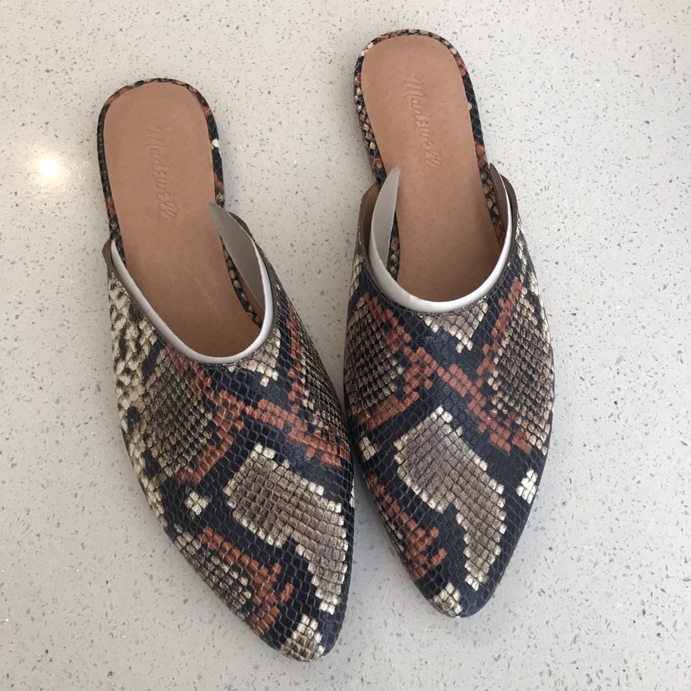 The Remi Mule in Snake Embossed Leather Size 9.5